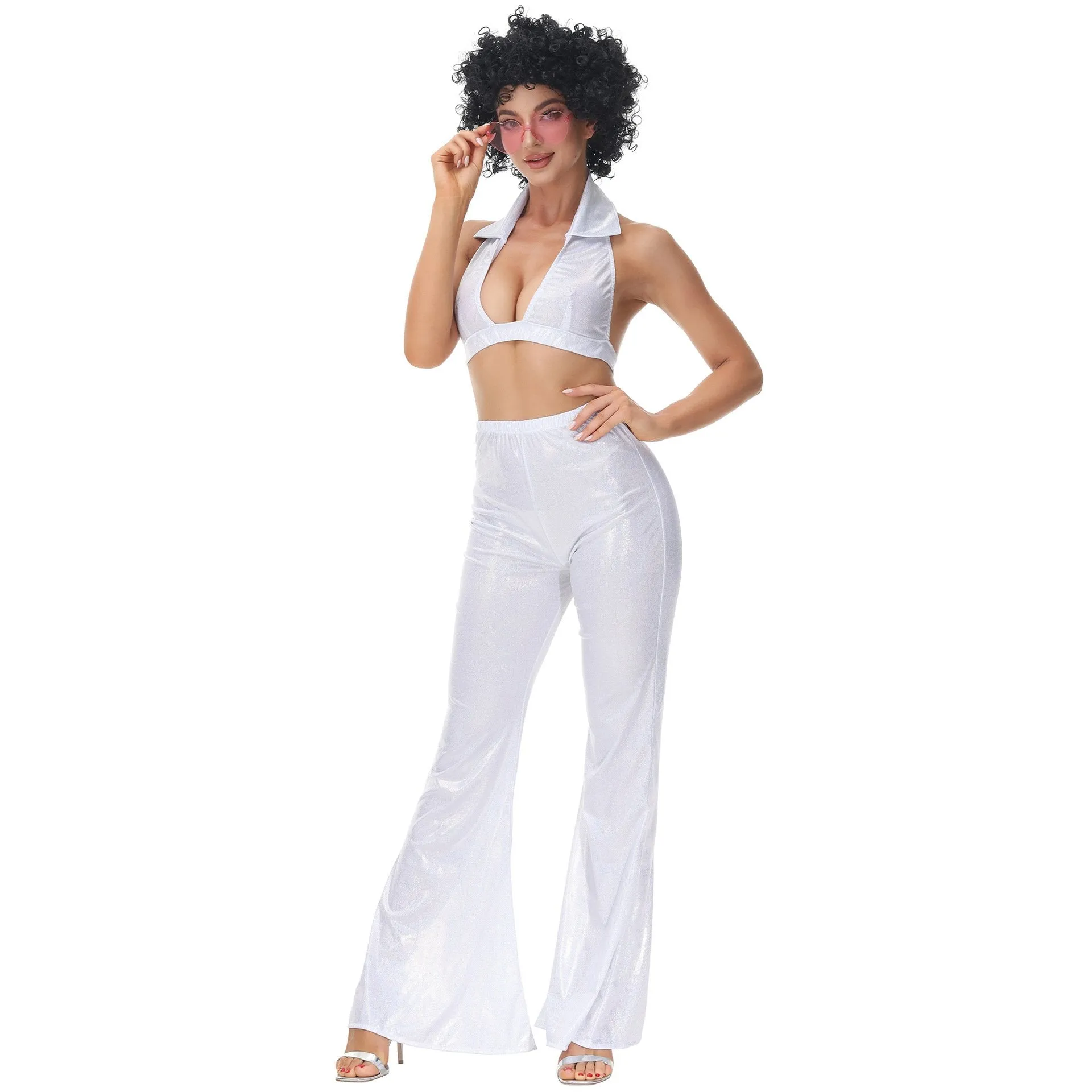80s Retro Disco Costumes Cosplay Halloween Outfit For Female