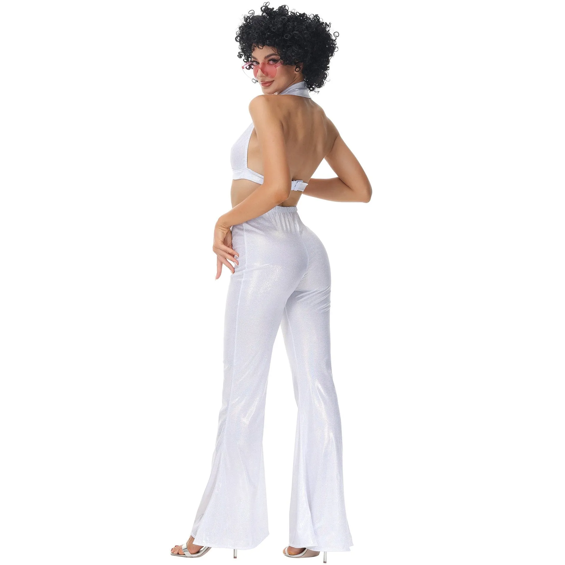 80s Retro Disco Costumes Cosplay Halloween Outfit For Female
