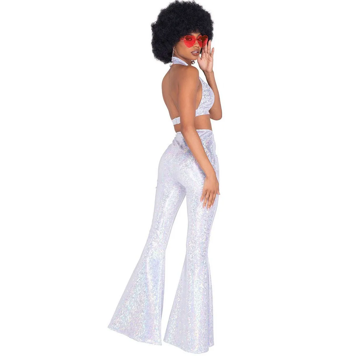 80s Retro Disco Costumes Cosplay Halloween Outfit For Female