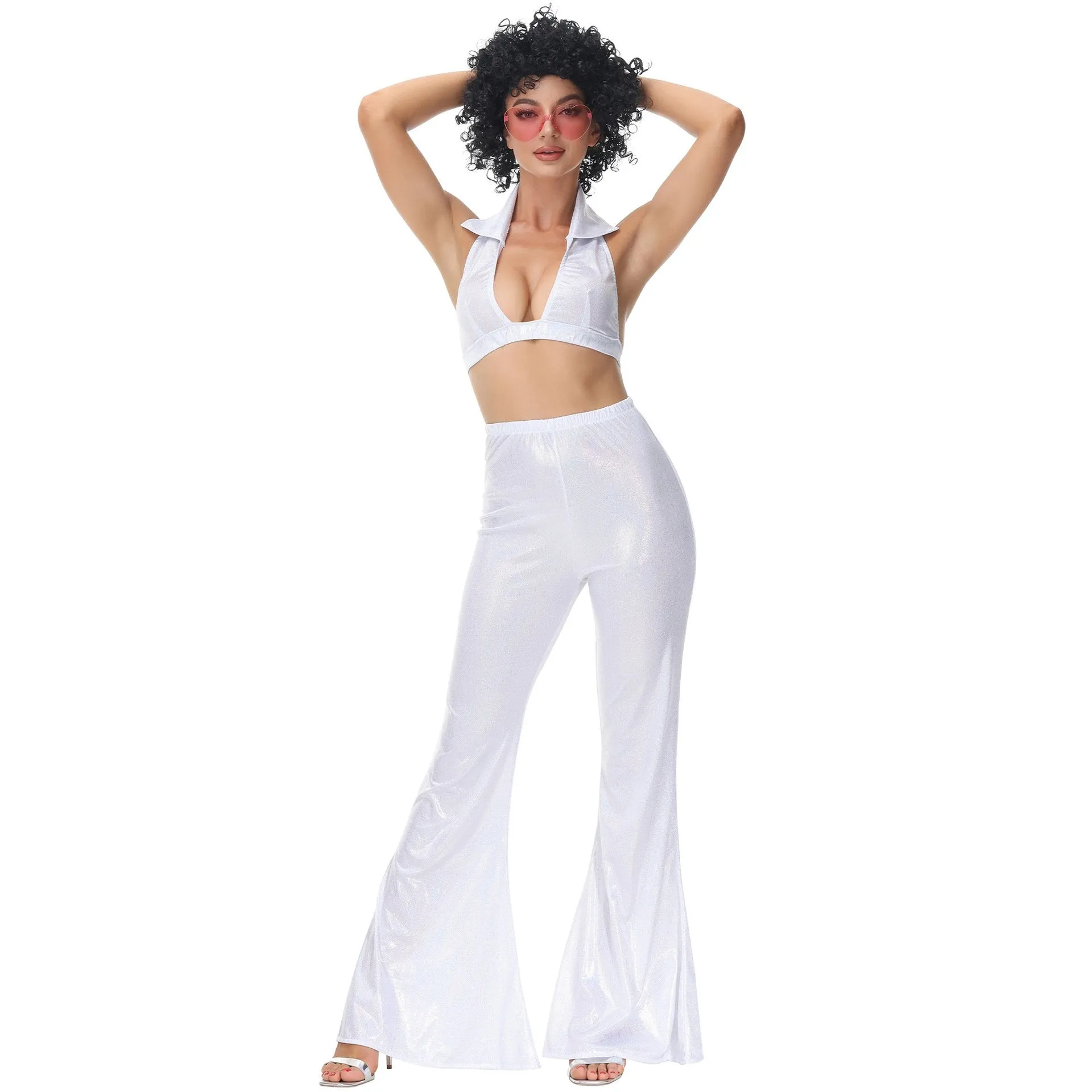 80s Retro Disco Costumes Cosplay Halloween Outfit For Female