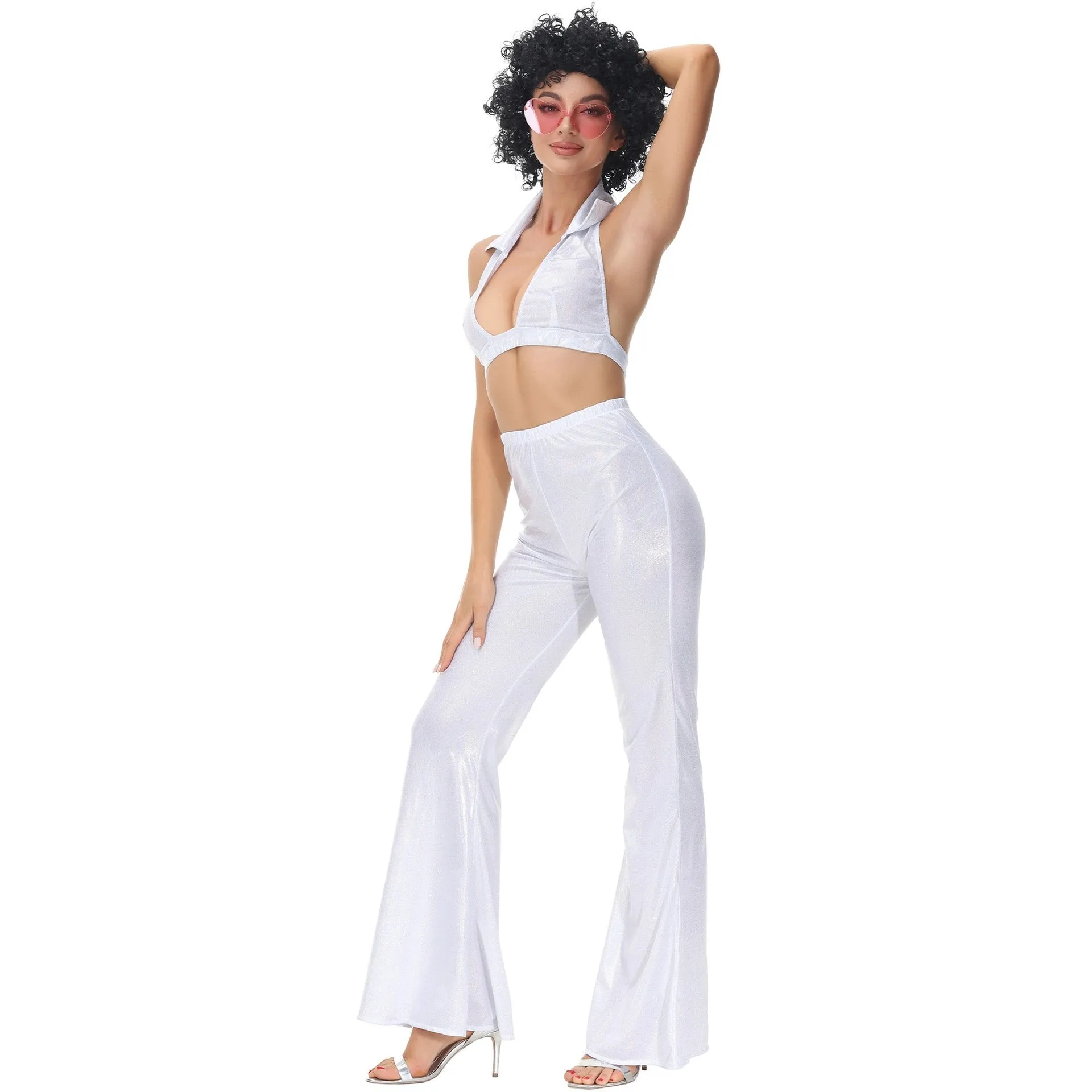 80s Retro Disco Costumes Cosplay Halloween Outfit For Female