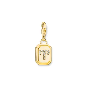 Aries Zodiac sign gold charm Pendant