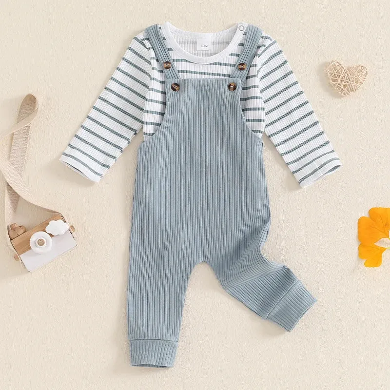 Baby Boys Fall Outfit Overalls Set