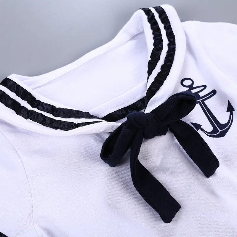 Babymoon Mediterranean Sailor Outfit | Romper with Hat | Beach Sea Style | Baby Photography Prop