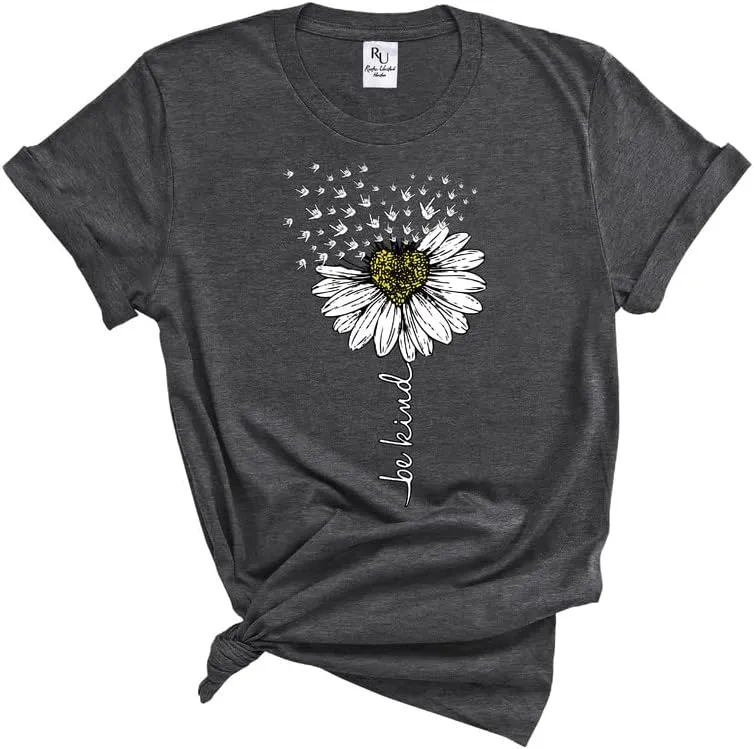 Be Kind Shirt - Inspirational T-Shirts for Women, Positive Vibes Kindness, Teacher's Tee, Ideal for Daycare