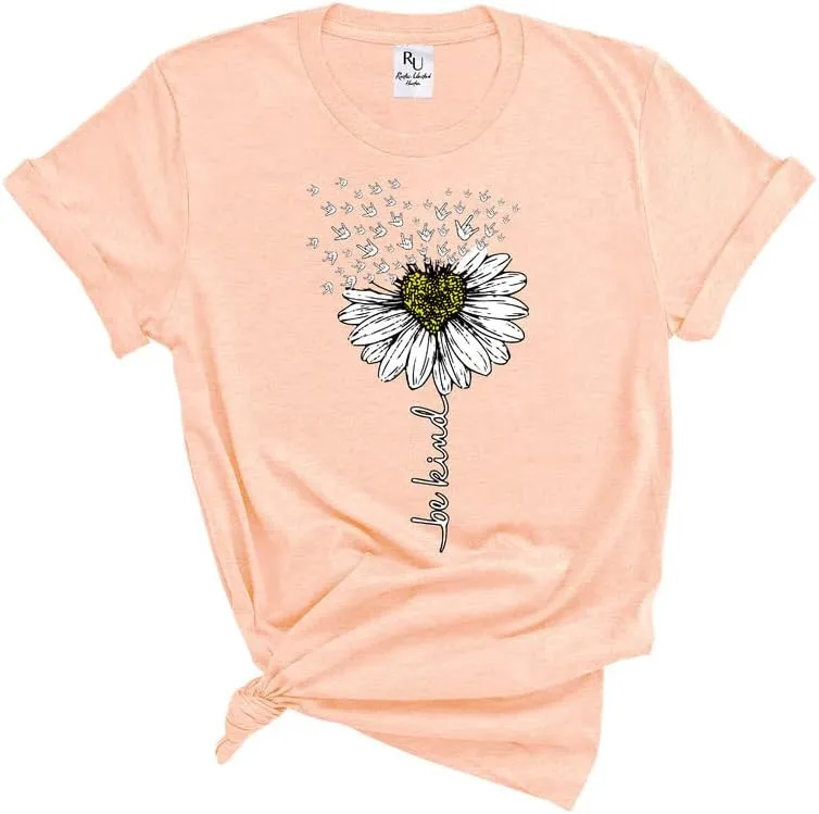 Be Kind Shirt - Inspirational T-Shirts for Women, Positive Vibes Kindness, Teacher's Tee, Ideal for Daycare