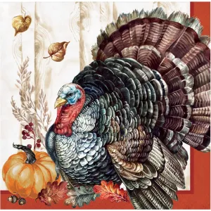 Bulk Timeless Turkey Paper Beverage Napkin (Case of 192)