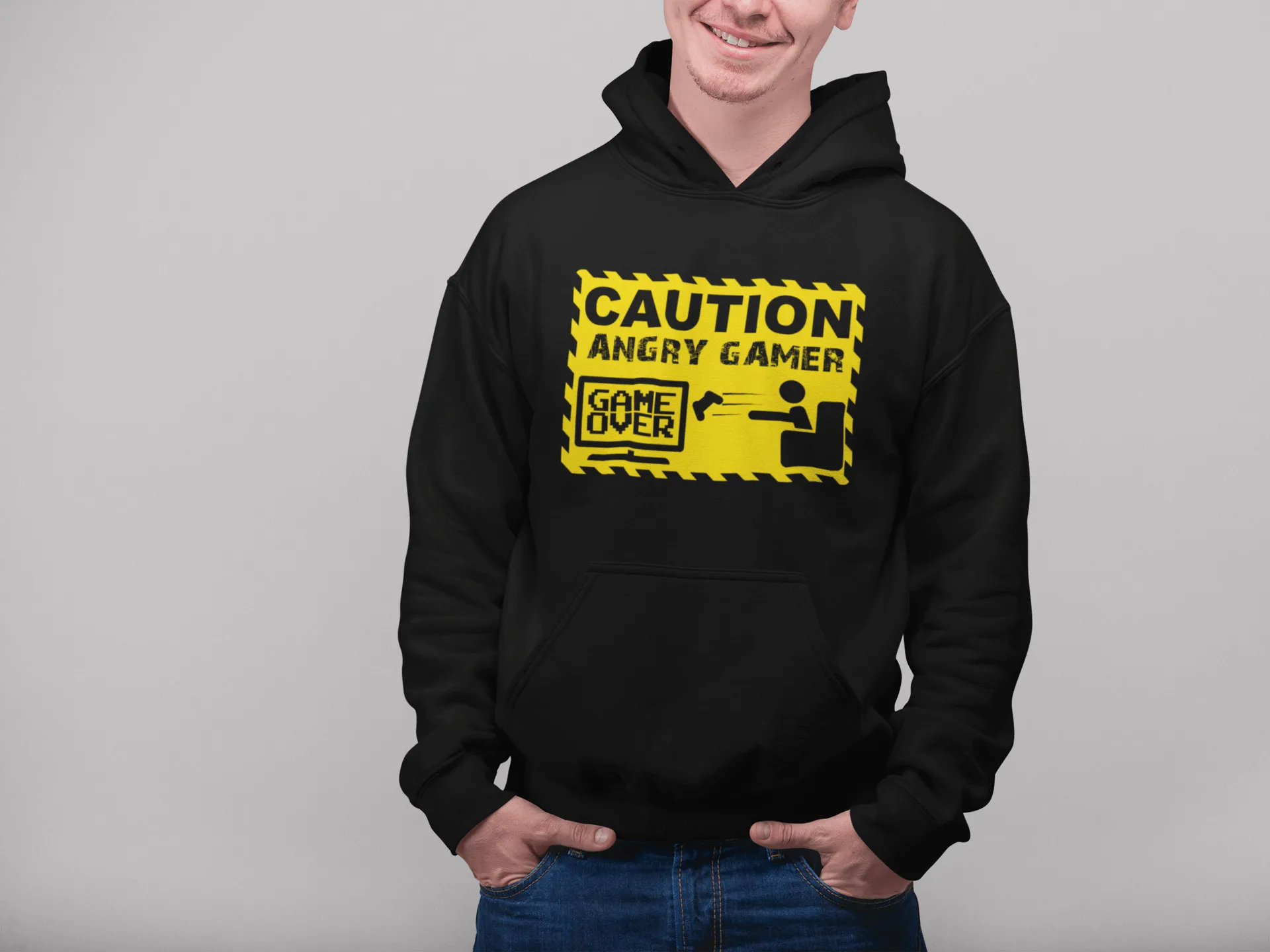 Caution Angry Gamer - Funny T-shirt Design