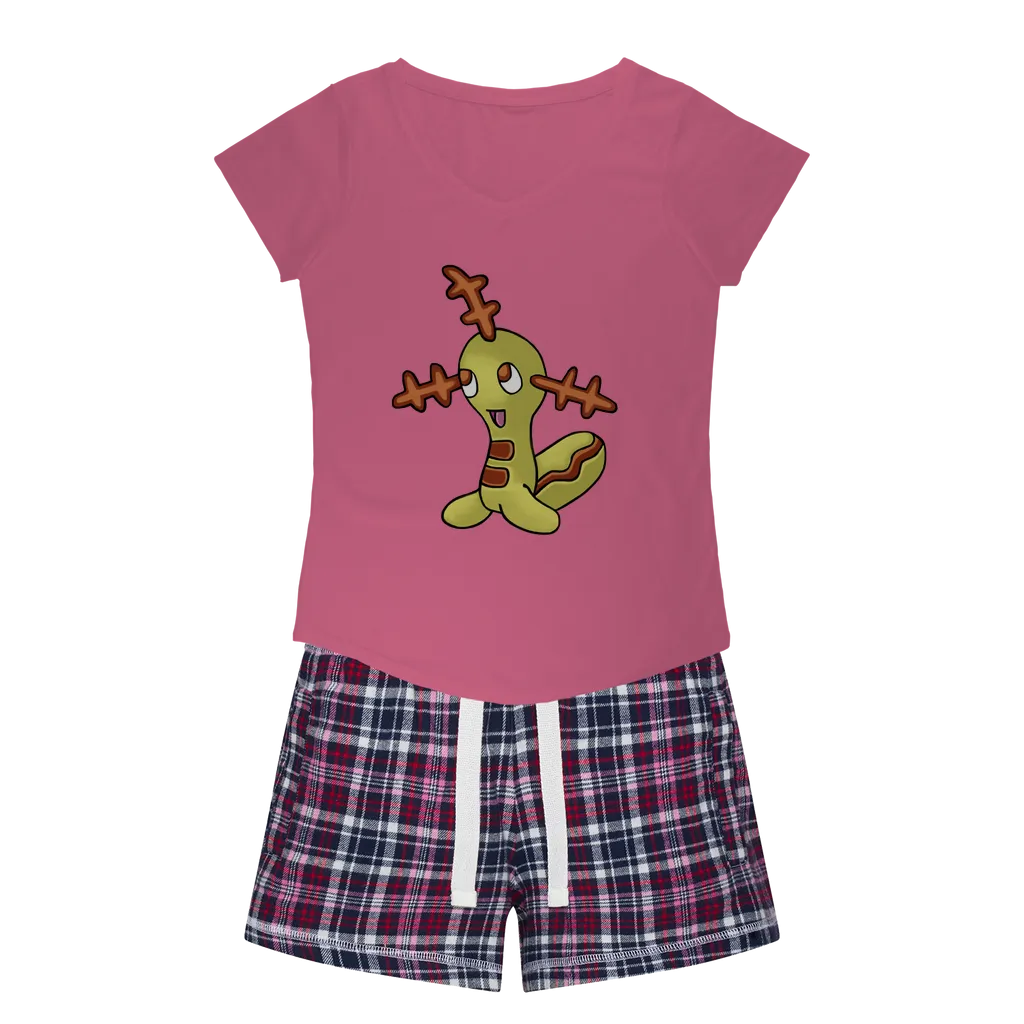 Chinchow Women's Sleepy Tee and Flannel Short