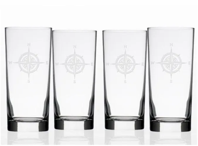 Compass Rose Etched Barware Collection