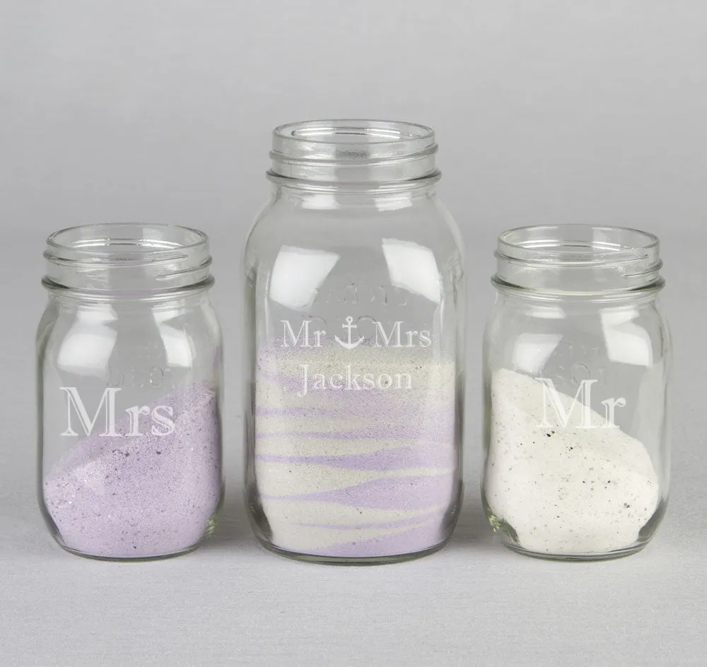 Custom Anchor Sand Ceremony Mason Jar Set