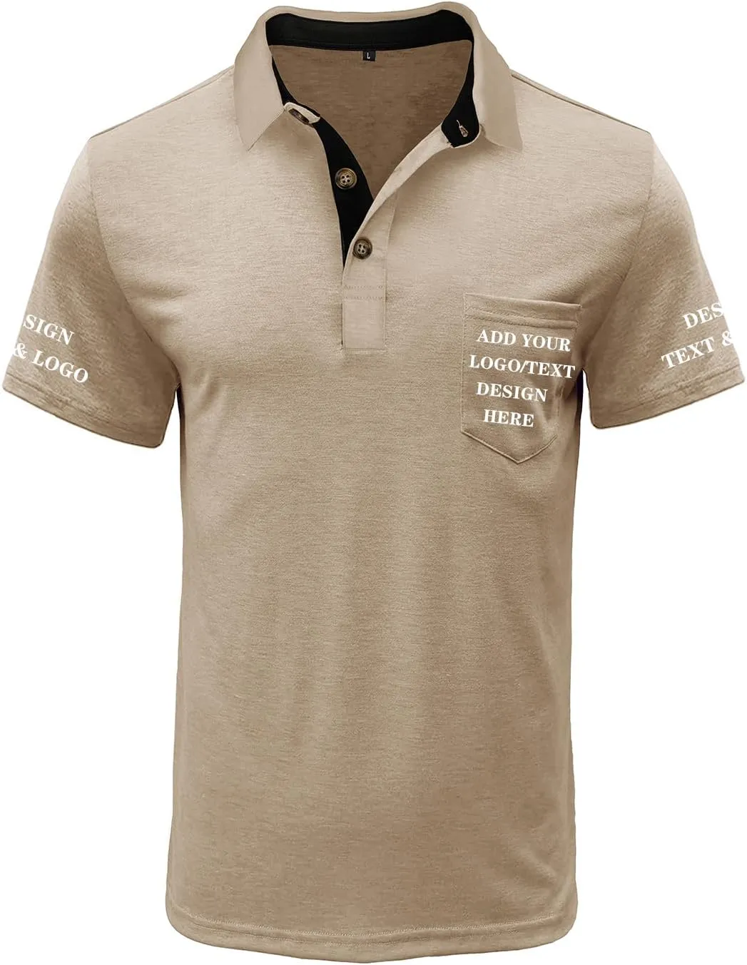 Custom Polo Shirts for Men Short/Long Sleeve Customized Golf Shirt Design Your Own Personalized T-Shirt with Pocket
