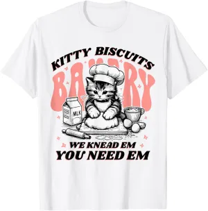 Cute Kitty Biscuits Bakery Funny Cat Lovers Baking Humor T-Shirt