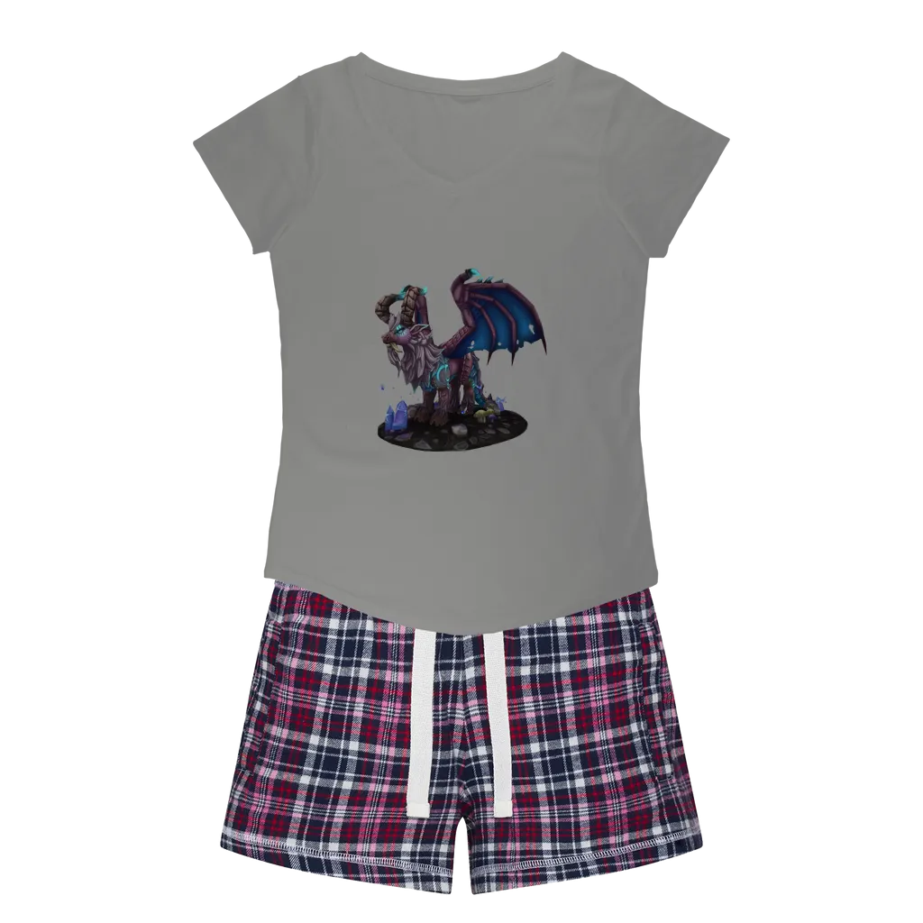 Deviant Dungeon Lurker Women's Sleepy Tee and Flannel Short