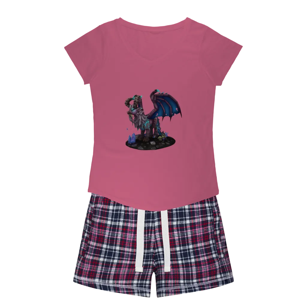 Deviant Dungeon Lurker Women's Sleepy Tee and Flannel Short