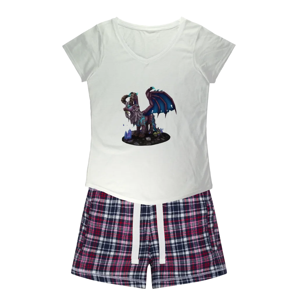 Deviant Dungeon Lurker Women's Sleepy Tee and Flannel Short