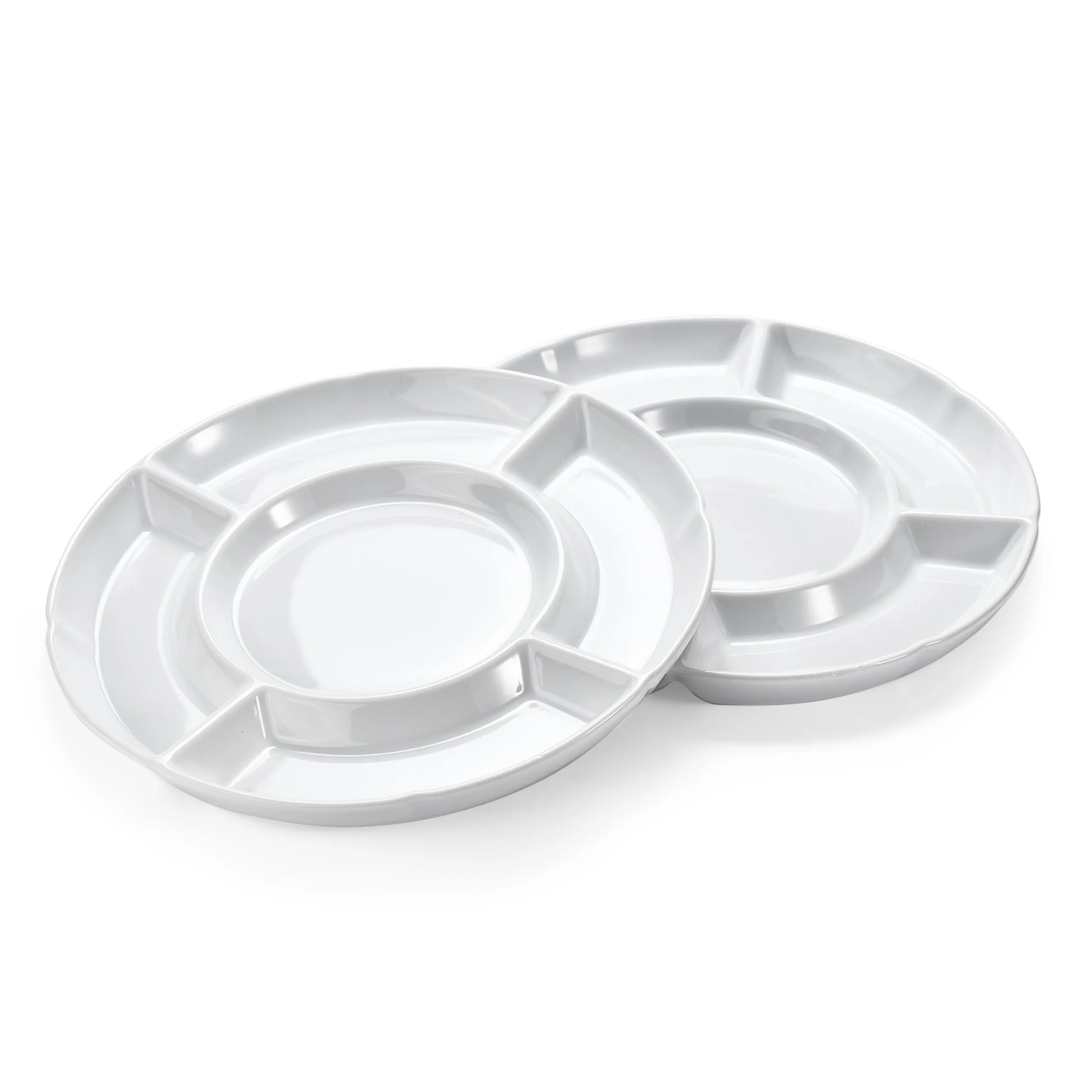 Divided Porcelain Party Serving Trays And Platters - Ceramic Sectional Plates