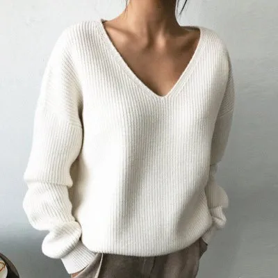 Dunnmall Cozy Up V-neck Sweater