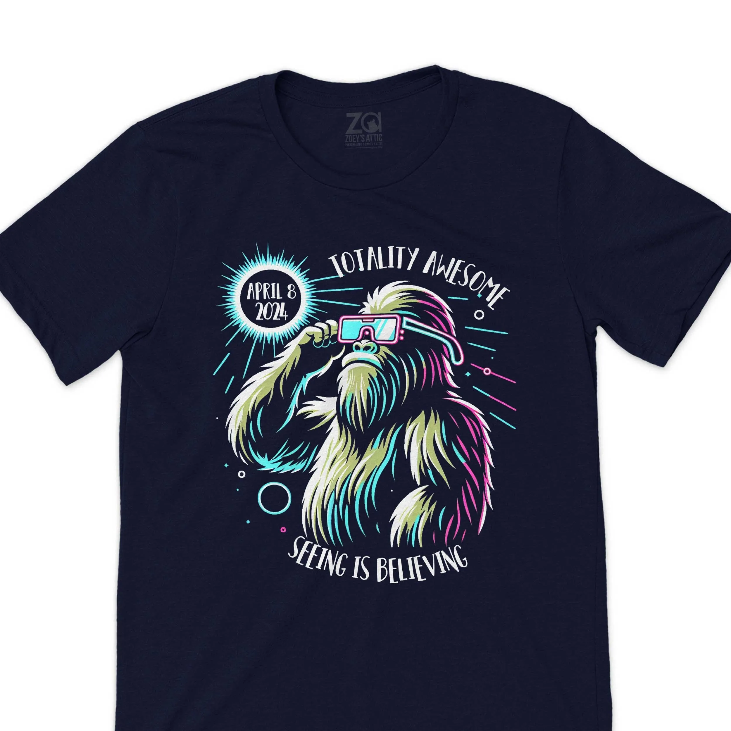 Eclipse 2024 Tee Bigfoot Eclipse Shirt Total Solar Eclipse Apparel Eclipse Watching Gear Funny Bigfoot Eclipse t-shirt totality awesome tee