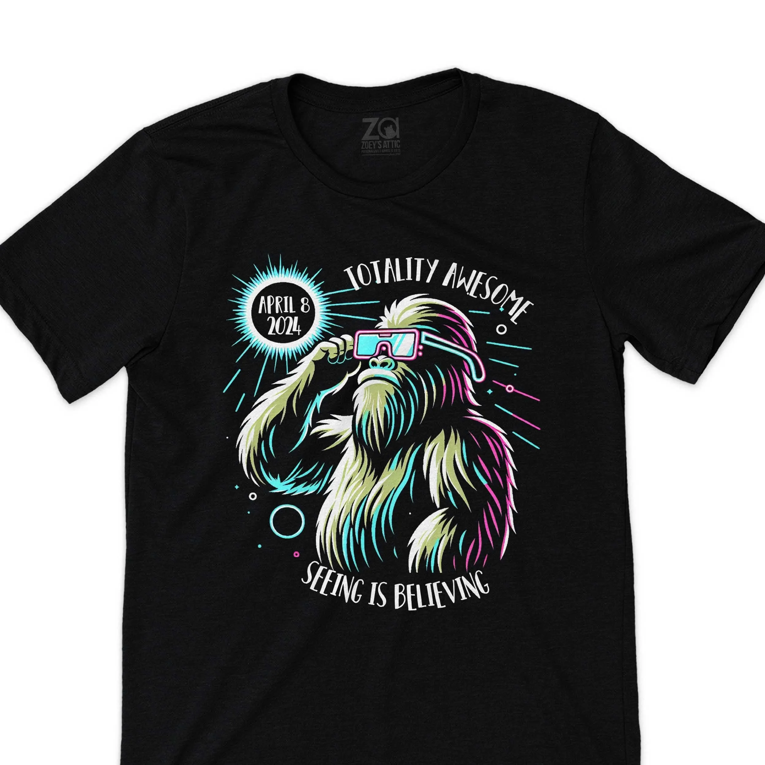 Eclipse 2024 Tee Bigfoot Eclipse Shirt Total Solar Eclipse Apparel Eclipse Watching Gear Funny Bigfoot Eclipse t-shirt totality awesome tee