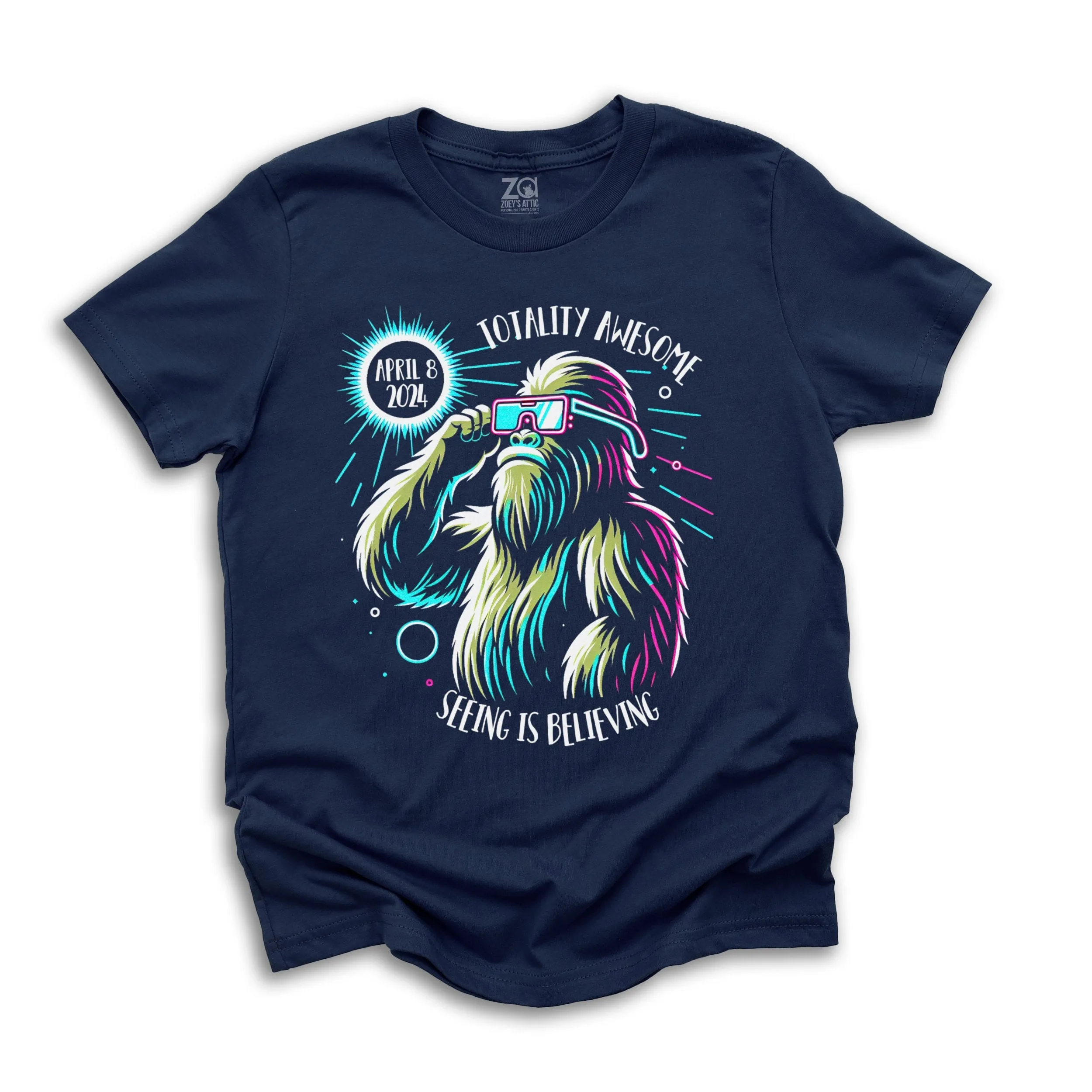 Eclipse 2024 Tee Bigfoot Eclipse Shirt Total Solar Eclipse Apparel Eclipse Watching Gear Funny Bigfoot Eclipse t-shirt totality awesome tee