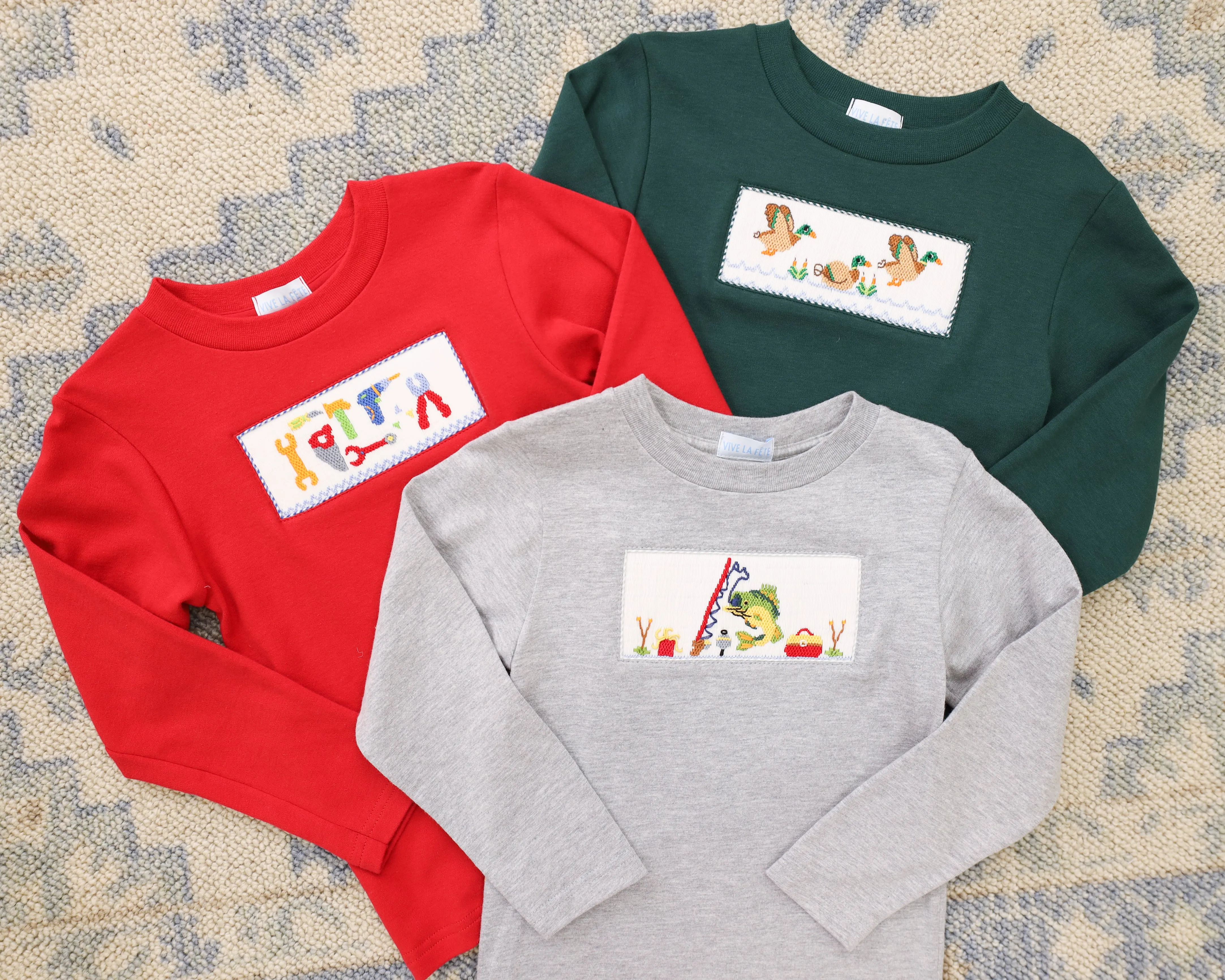 Fishing Smocked LS Tee
