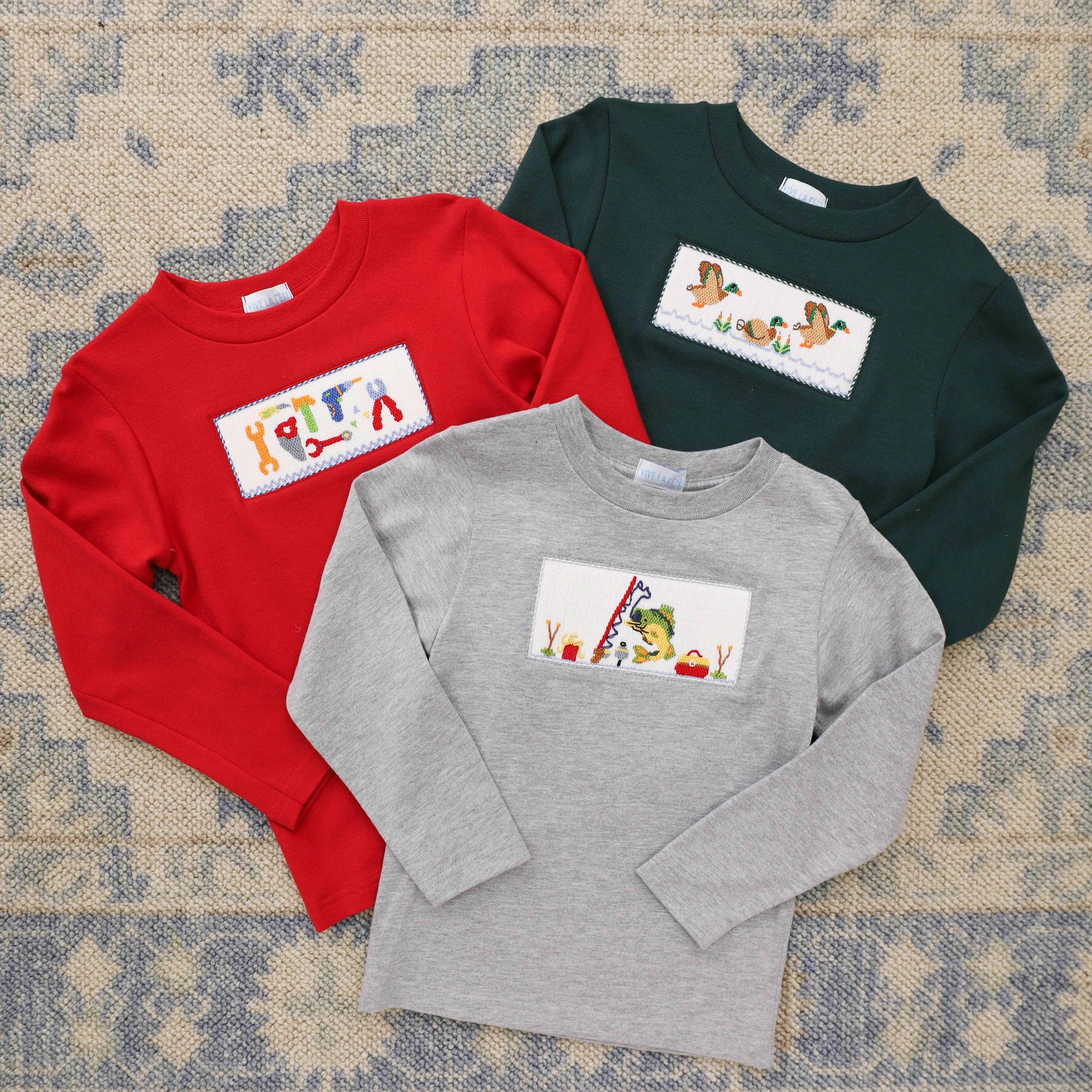 Fishing Smocked LS Tee