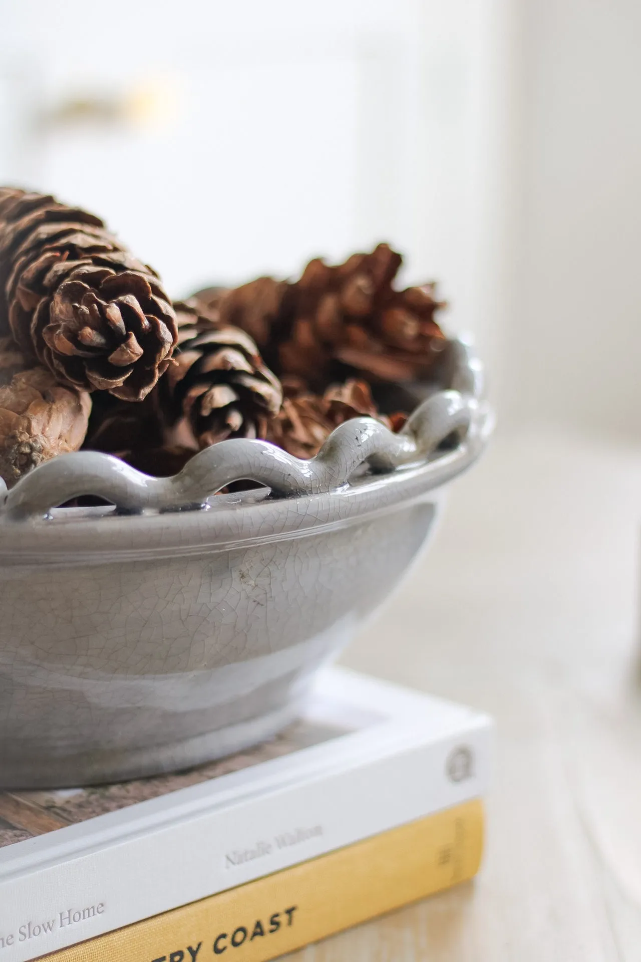 Grey Ceramic Wave Decorative Bowl