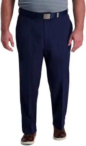 Haggar Men's Cool Right Performance Flex Solid Classic Fit Flat Front Pant