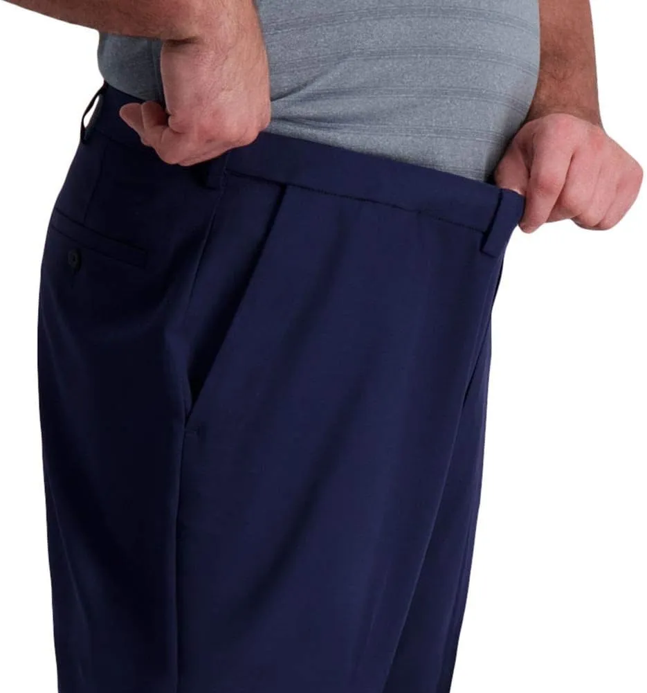 Haggar Men's Cool Right Performance Flex Solid Classic Fit Flat Front Pant
