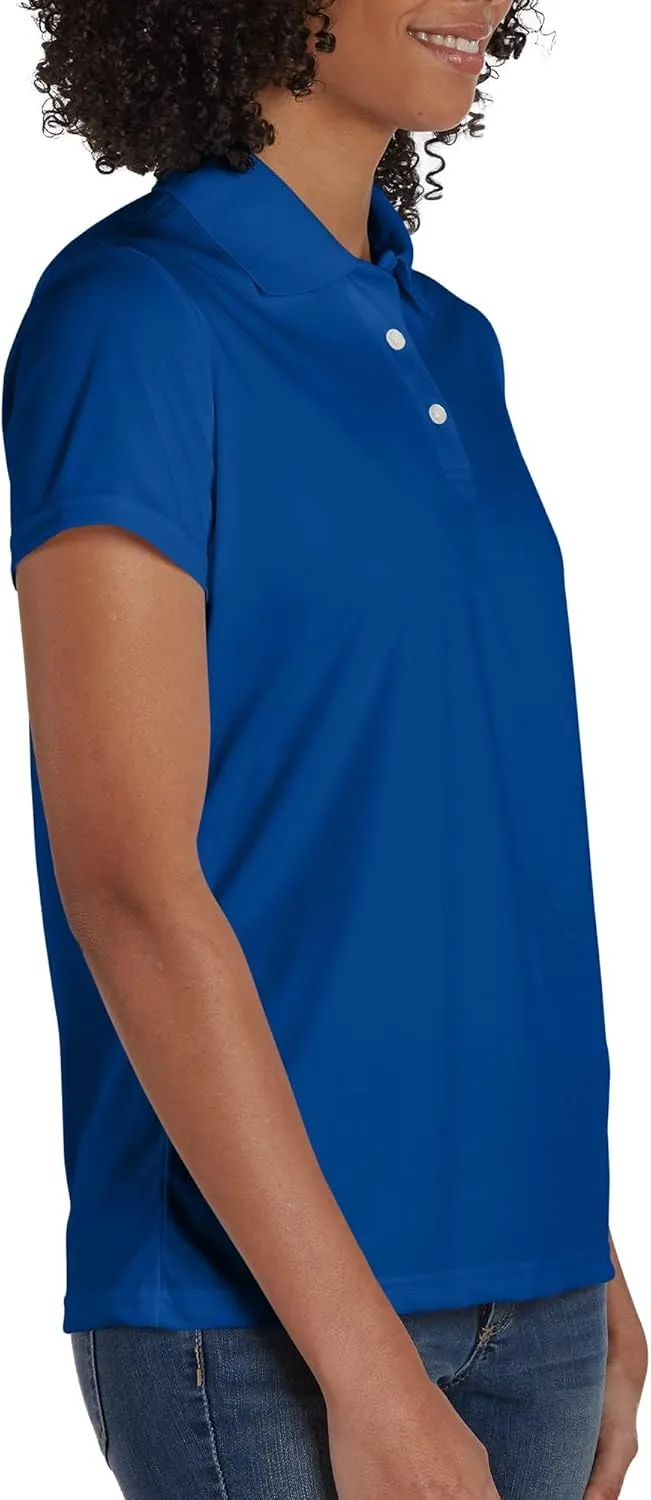 Hanes Women's Sport Cool DRI Polo Shirt, Moisture-Wicking Performance Polo Shirt for Women