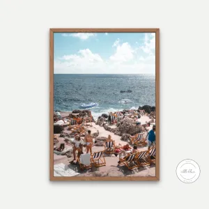 Italian Summer Poster PRINTABLE WALL ART, Beach House Decor, Ocean Picture, Beach Print, Coastal Wall Décor, Retro Travel Poster, Pastel Wall Art