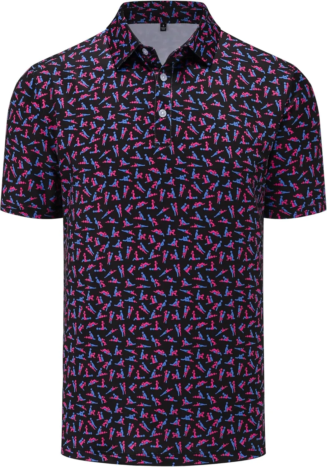Mens Golf Polo Shirts Short Sleeve Moisture Wicking Dry Fit Performance Casual Funny Golf Polo Shirts for Men