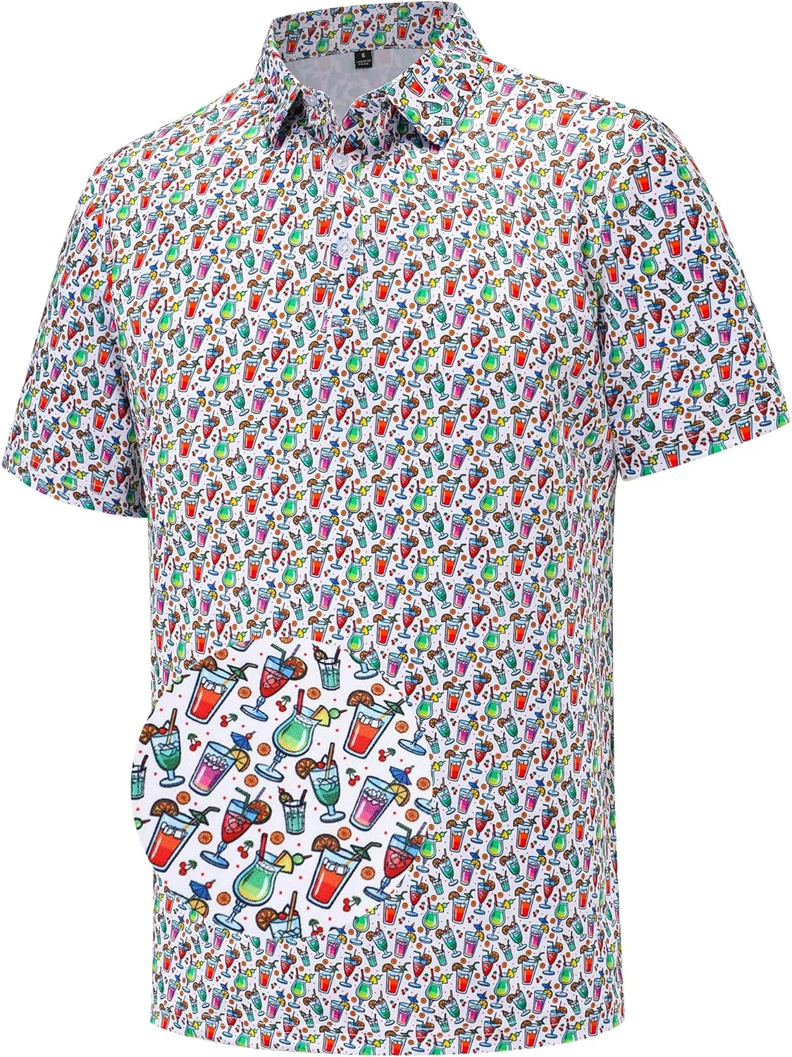 Mens Golf Polo Shirts Short Sleeve Moisture Wicking Dry Fit Performance Casual Funny Golf Polo Shirts for Men
