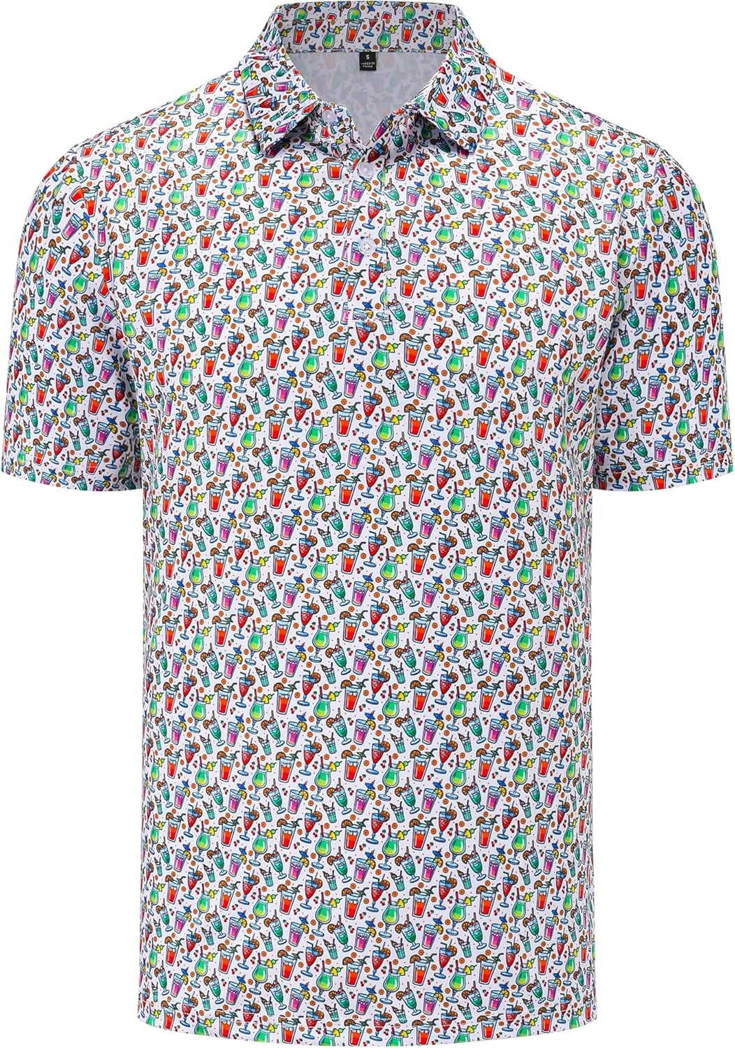 Mens Golf Polo Shirts Short Sleeve Moisture Wicking Dry Fit Performance Casual Funny Golf Polo Shirts for Men