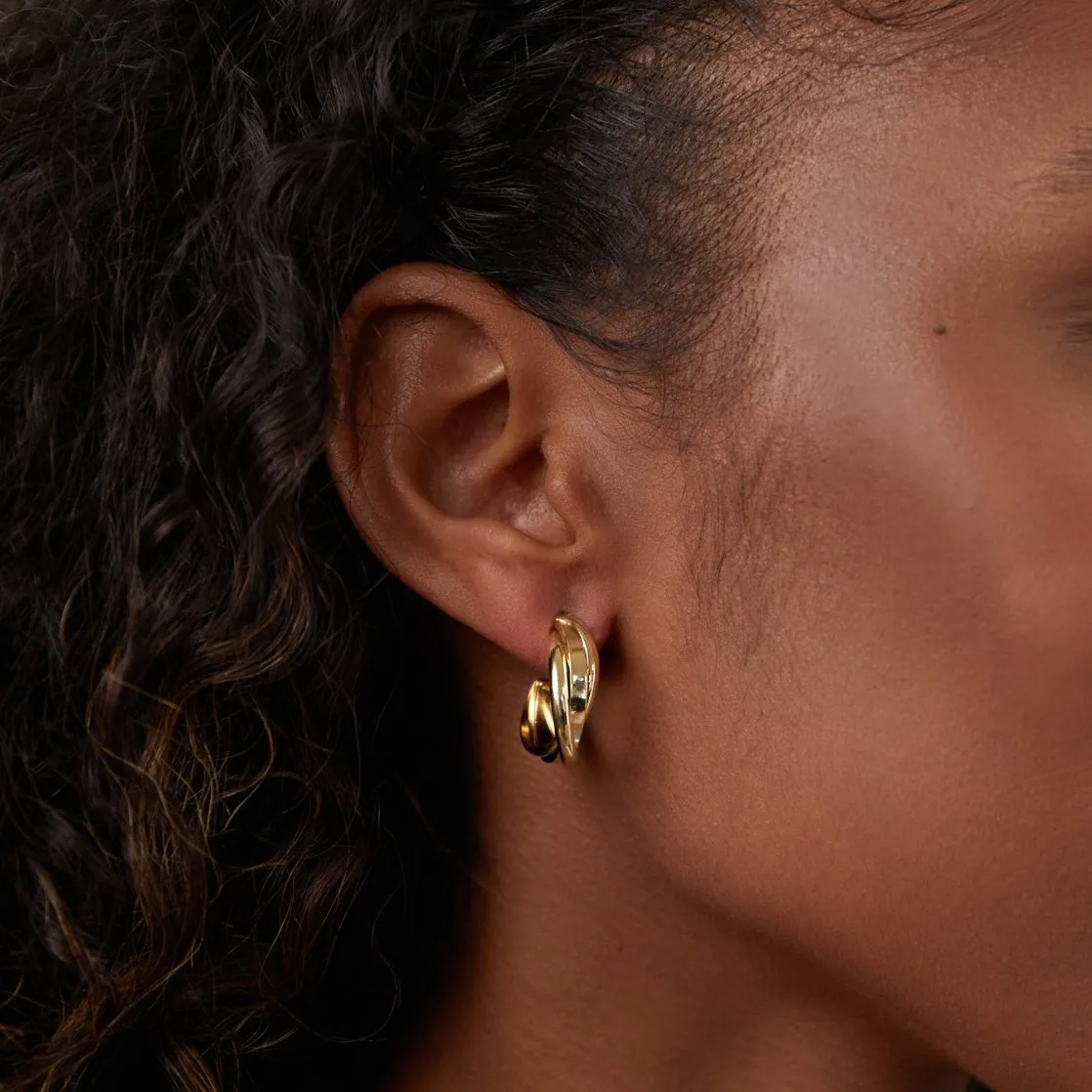 Milan Gold Twist Hoop Earrings
