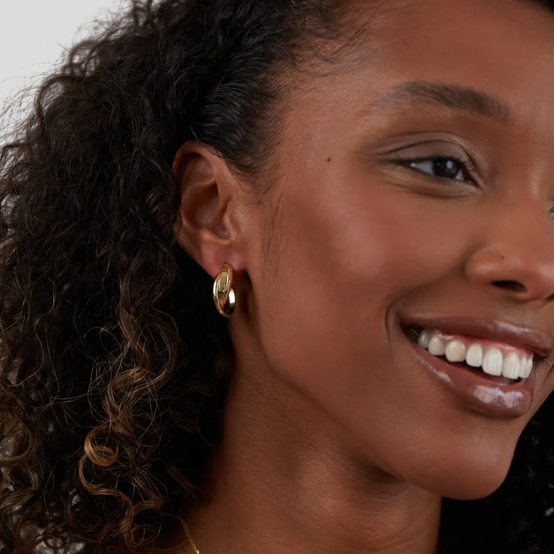 Milan Gold Twist Hoop Earrings