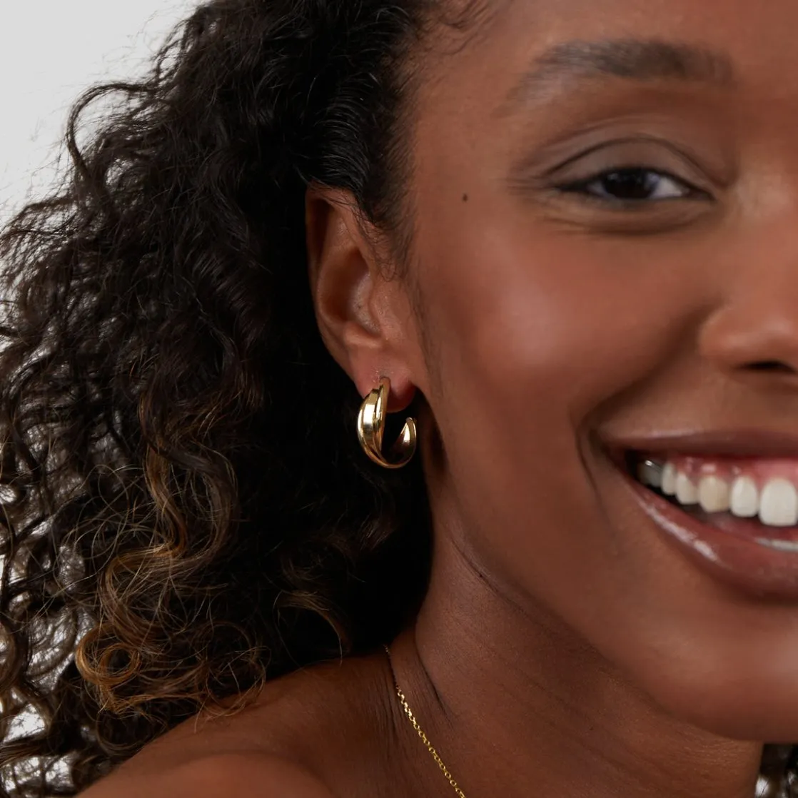 Milan Gold Twist Hoop Earrings