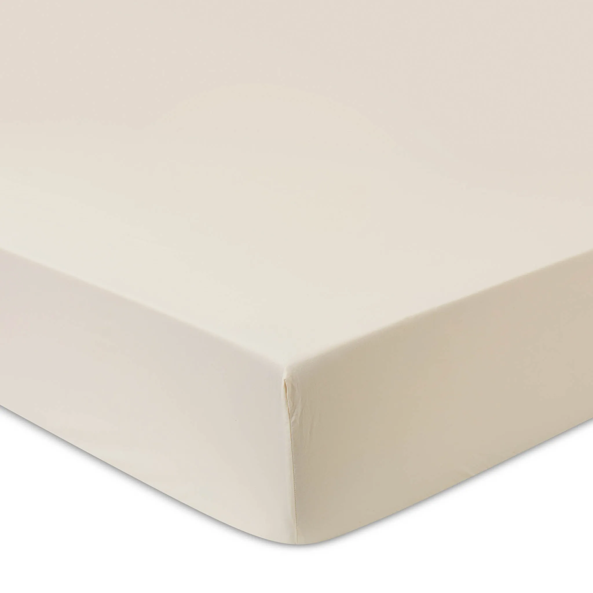 Navaro Percale Fitted Sheet [Natural]