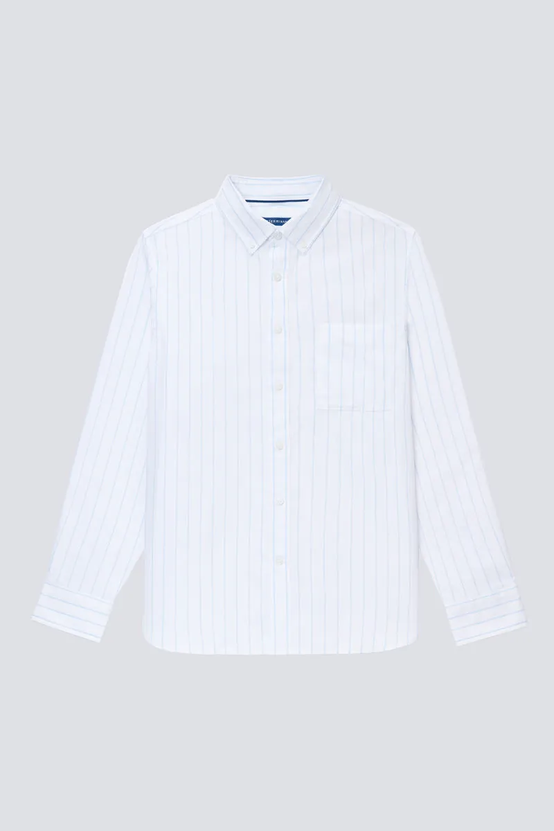 Oxford Button-Down Casual Shirt | Light Blue Stripes 817NZZ