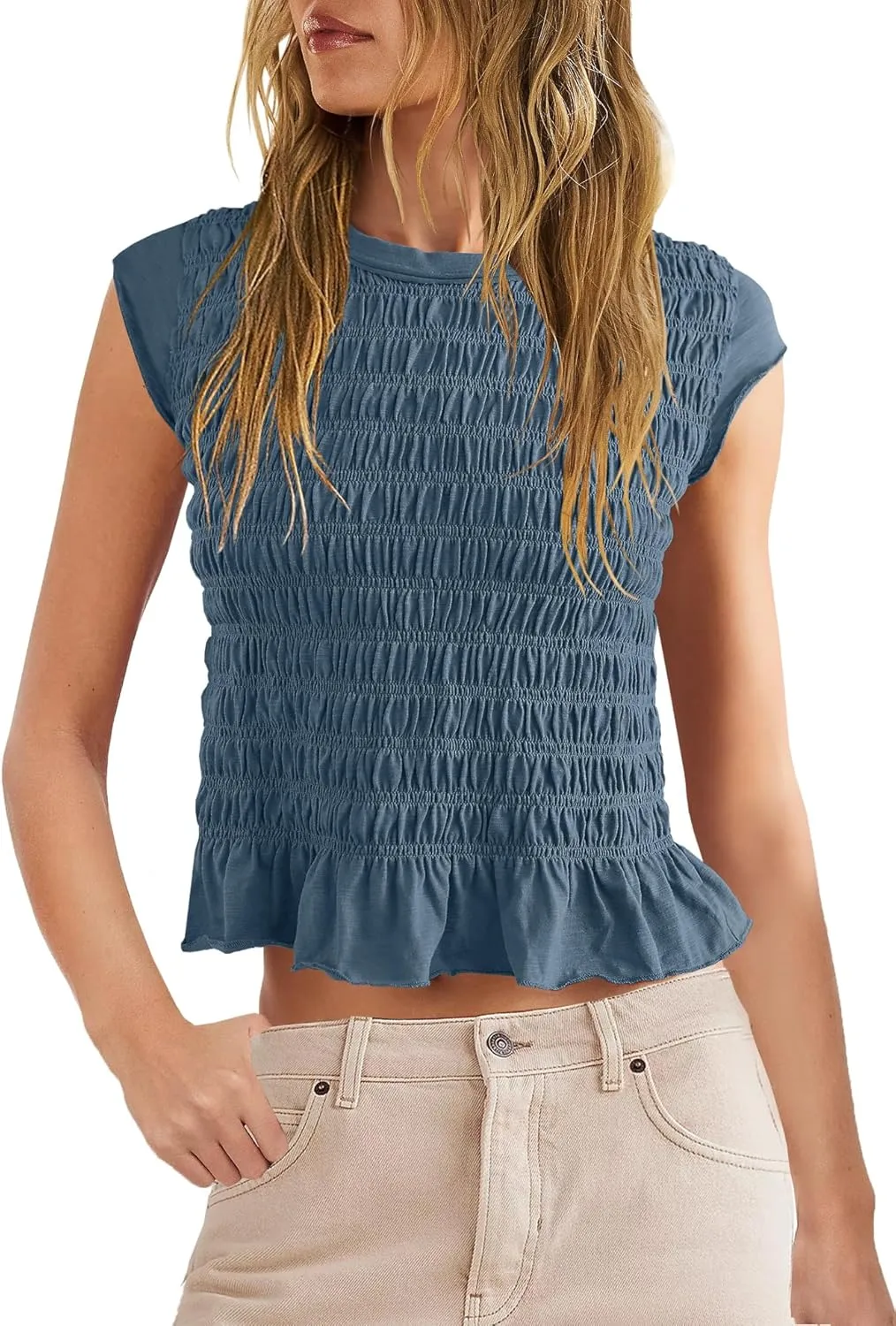 Panadila Womens Crop Tops Short Sleeve Shirts Ruched Fitted T Shirts Summer Going Out Tops Y2k Baby Tees