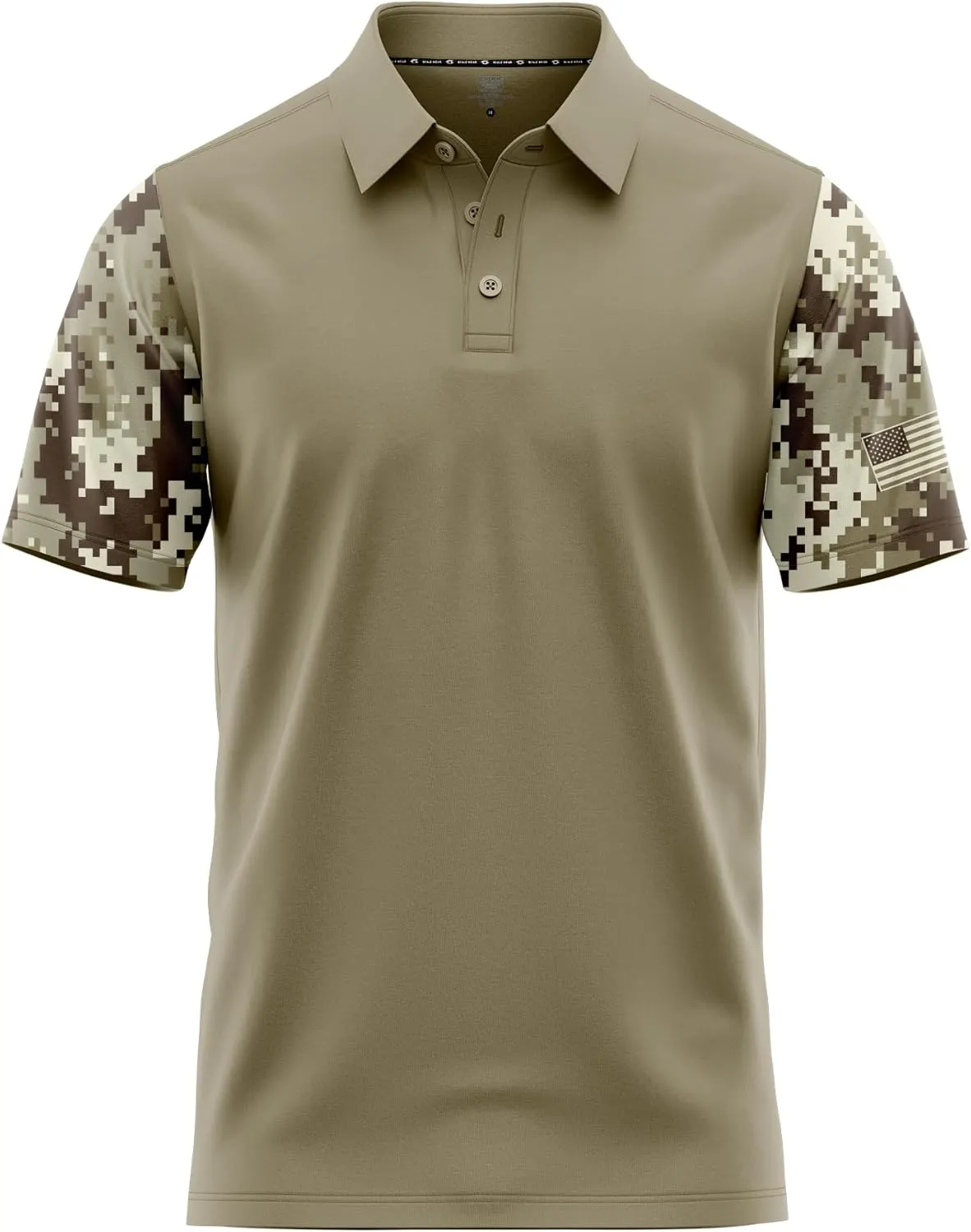 Patriotic USA Golf Polo Shirt  Mens Performance Short Sleeve Moisture Quick Dry Fit Athletic Veteran UPF Stretch Casual Fun