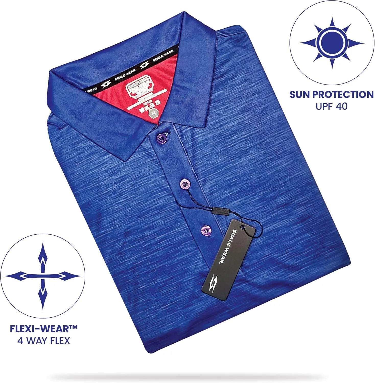 Patriotic USA Golf Polo Shirt  Mens Performance Short Sleeve Moisture Quick Dry Fit Athletic Veteran UPF Stretch Casual Fun