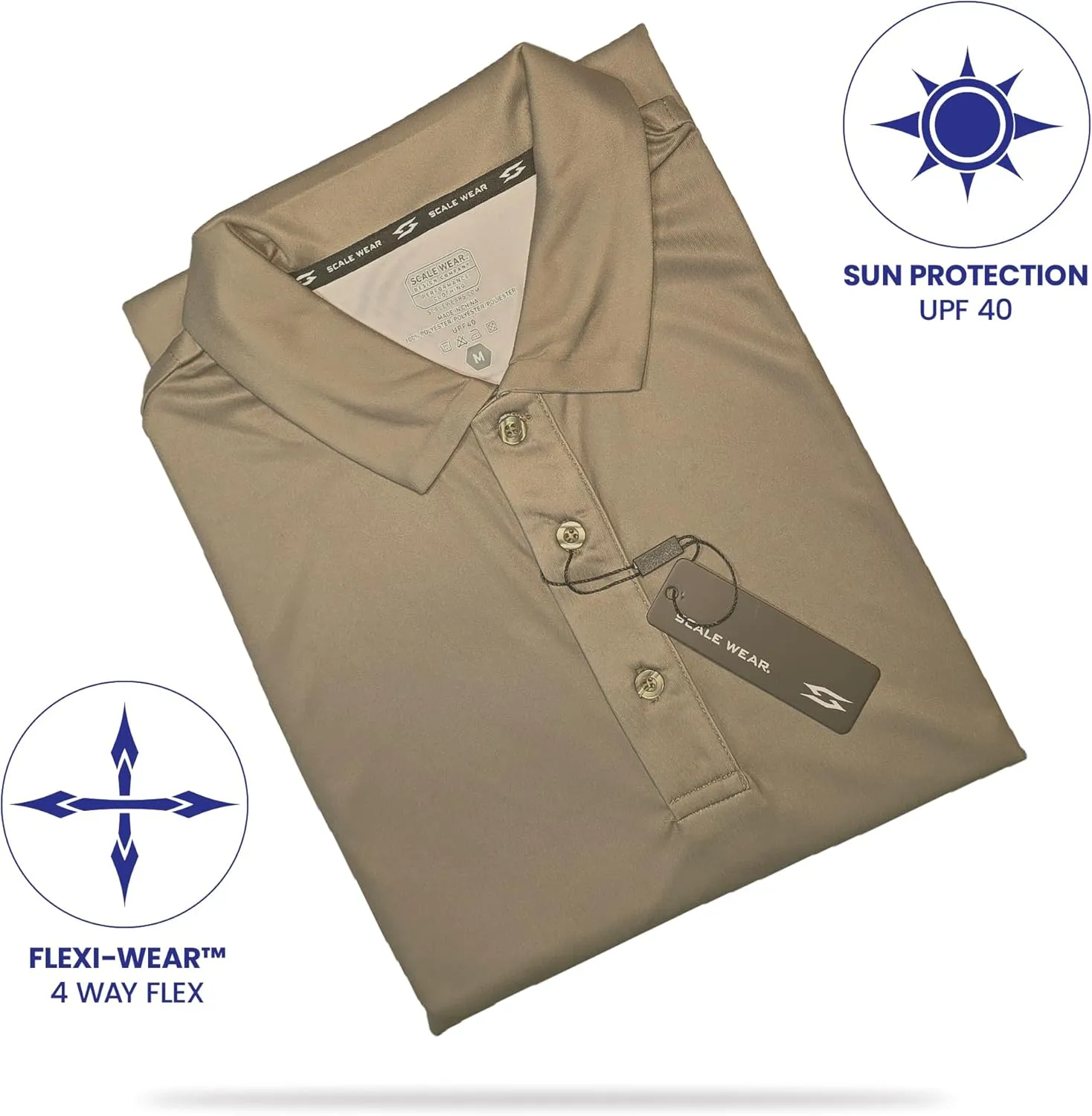 Patriotic USA Golf Polo Shirt  Mens Performance Short Sleeve Moisture Quick Dry Fit Athletic Veteran UPF Stretch Casual Fun