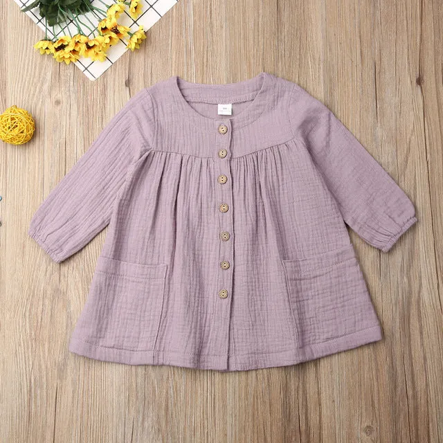 Pocket Buttoned Dress