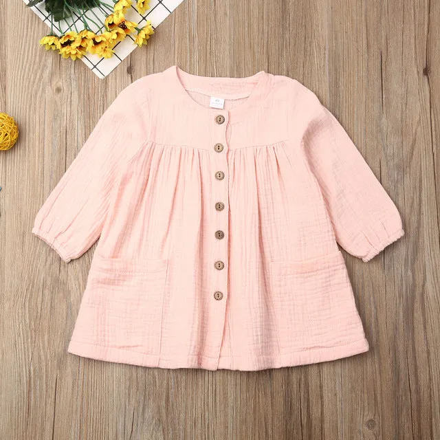 Pocket Buttoned Dress