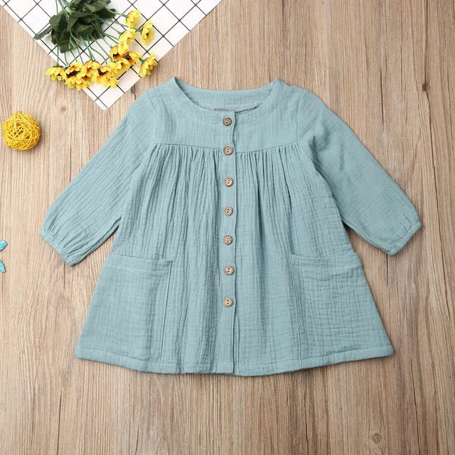 Pocket Buttoned Dress