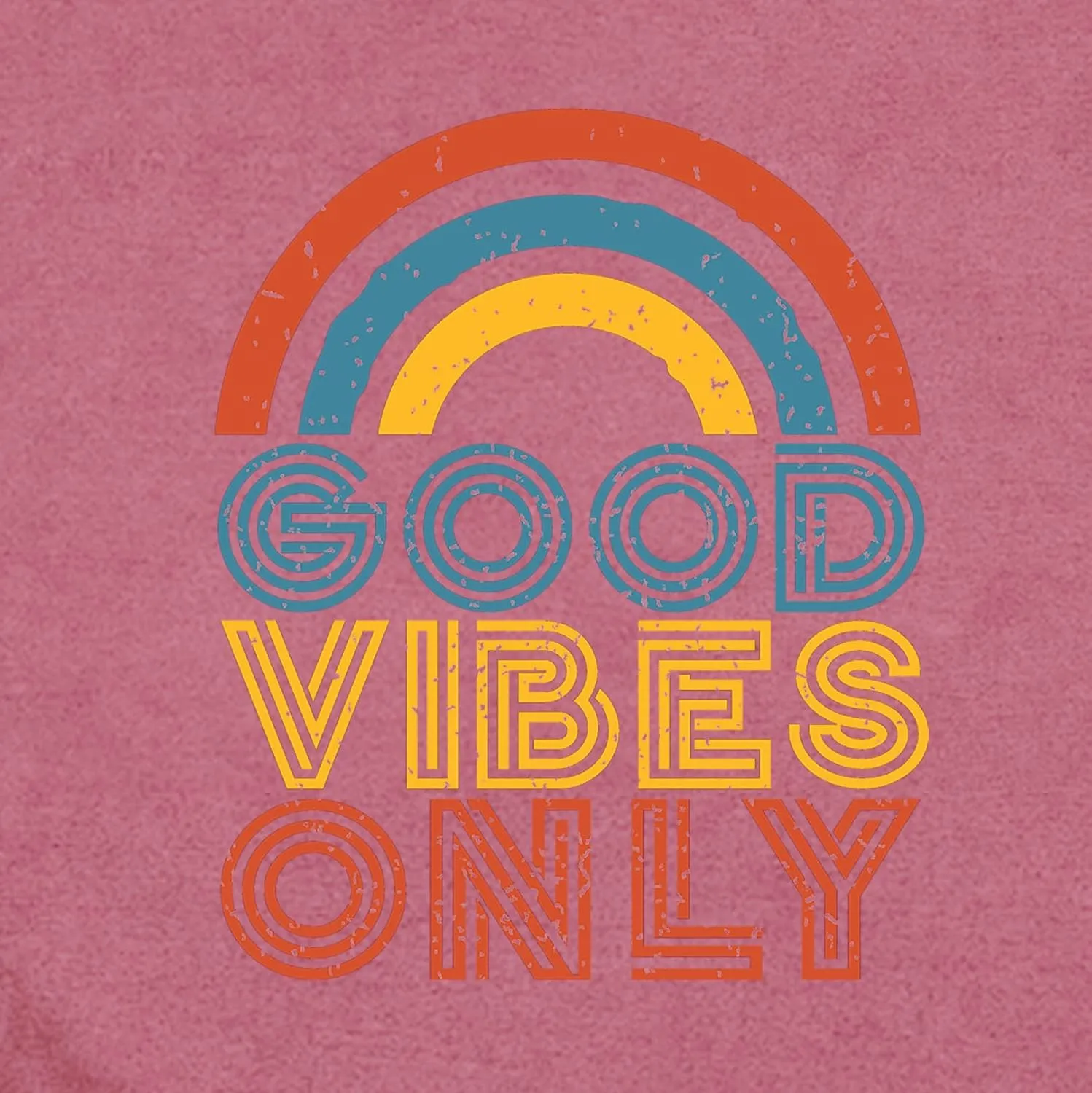 Positive Vibe Quote Shirts Women Vintage Rainbow Good Vibe Only T-Shirt Casual Inspirational Tee Tops