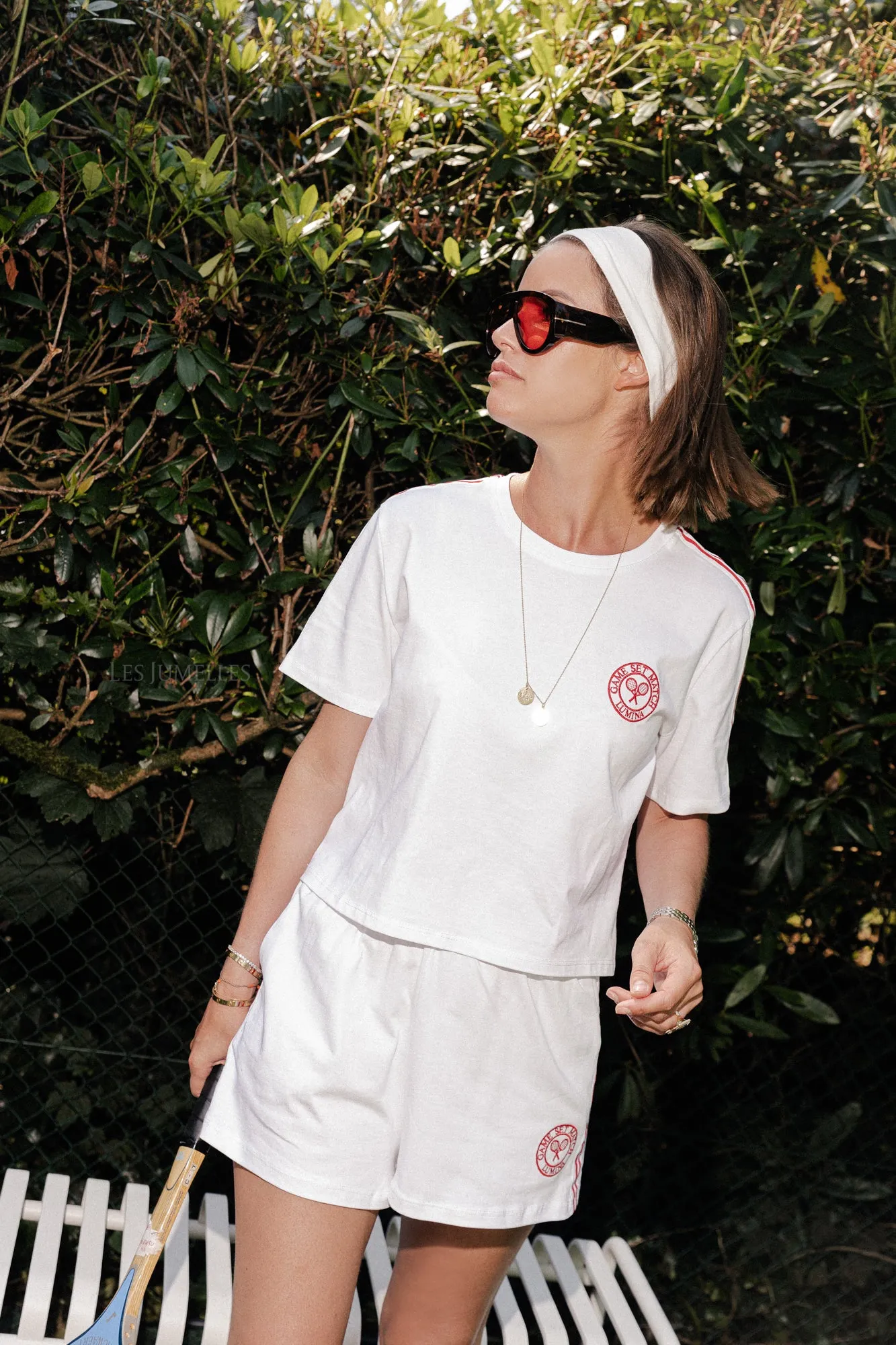 Steffi tennis t-shirt white