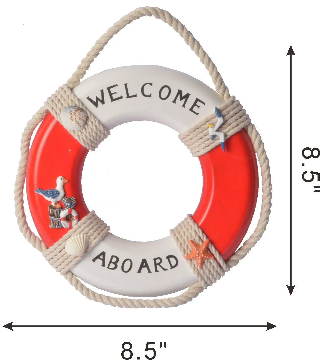 Wooden Nautical Lighthouse Anchor Wall Hanging Ornament, Beach Wooden Boat Ship Steering